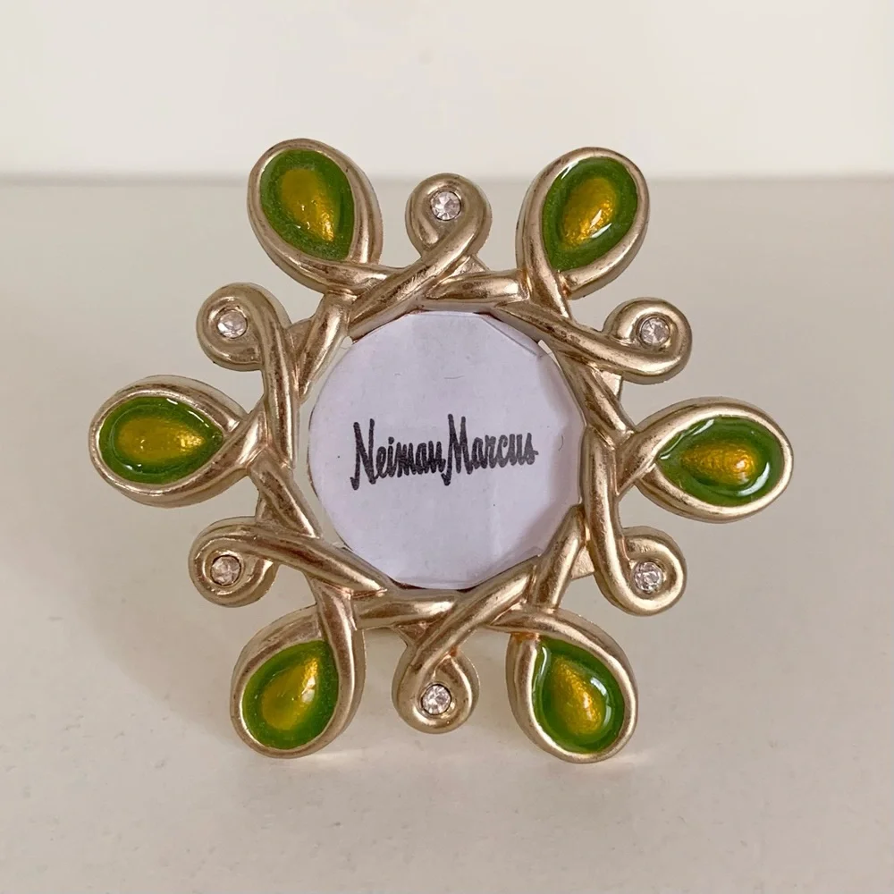 Jay strongwater crystal and enamel frame pin